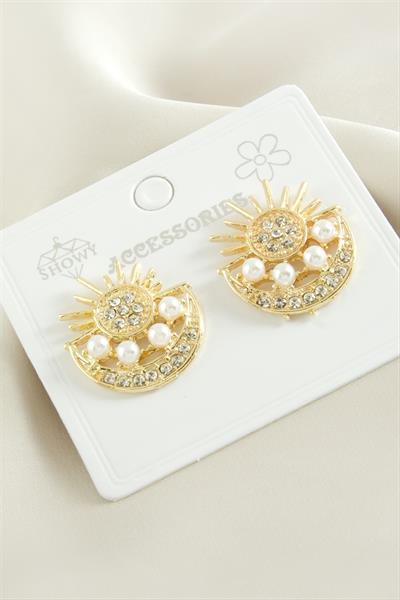 Yıldız Taşlı Metal Küpe