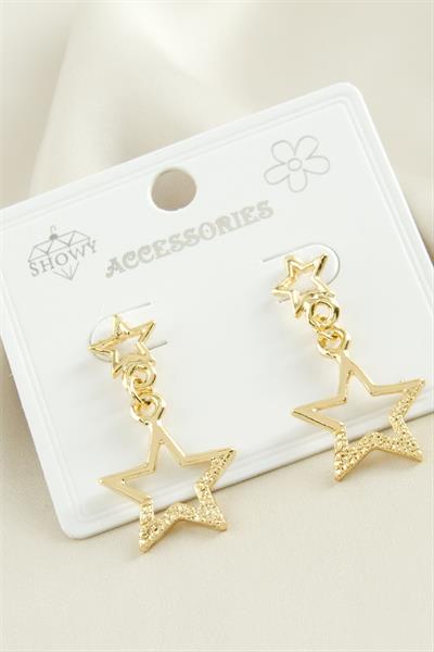 Yıldız Taşlı Metal Küpe