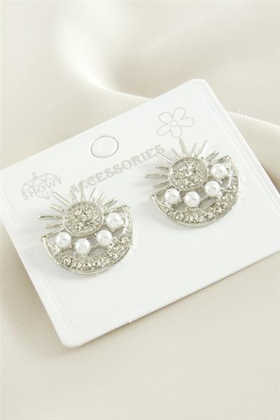 Yıldız Taşlı Metal Küpe