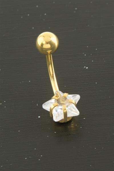 Yıldız Zirkon Taşlı Çelik Piercing 1 Adet
