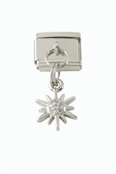Yıldız Zirkon Taşlı Sallatılı Çelik Charm