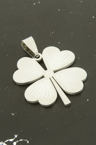 Yonca Çelik Kolye Ucu 3,5 cm