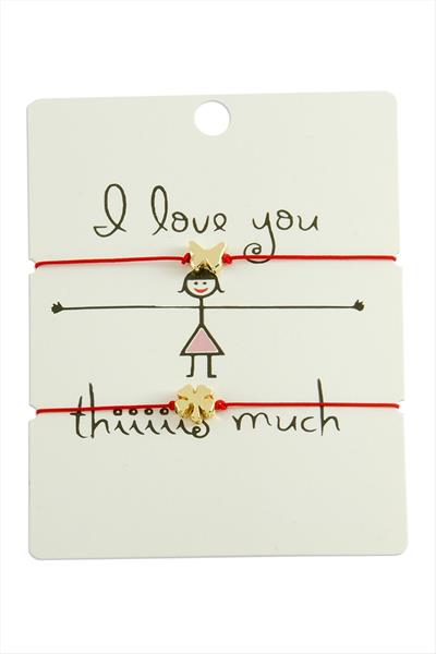 Yonca Kelebek İp Bileklik 2 Adet