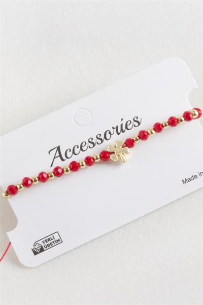 Yonca Kristal Makrome İp Bileklik