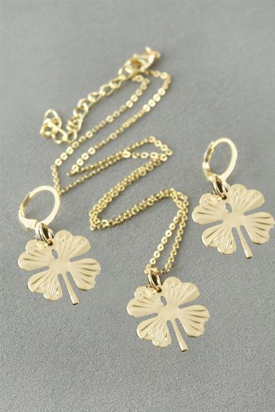 Yonca Metal Kutulu Kolye Set