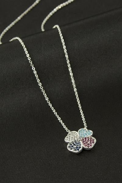 Yonca Zirkon Taşlı Kolye