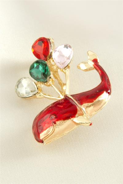 Yunus Mineli Taşlı Broş