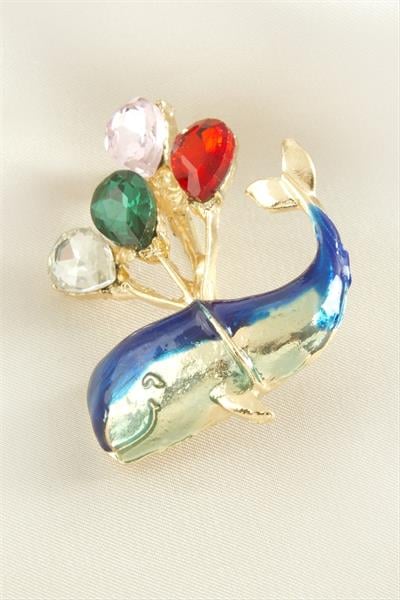 Yunus Mineli Taşlı Broş