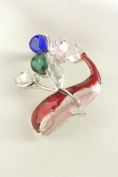 Yunus Mineli Taşlı Broş