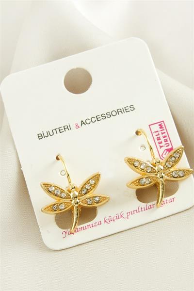 Yusufçuk Taşlı Klipsi Küpe