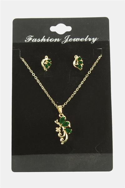 Yusufçuk Zirkon Taşlı Set Kolye