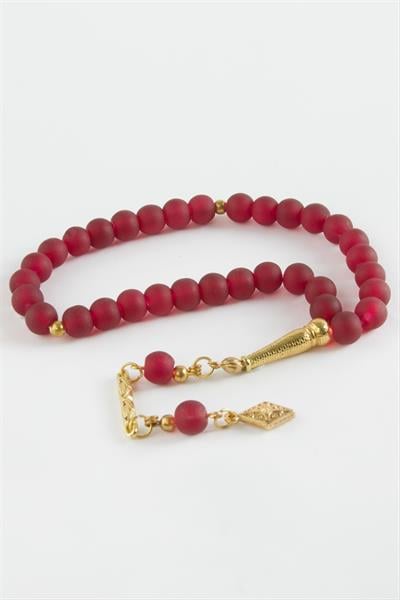 Yuvarlak Cam Taş Tesbih 8 mm