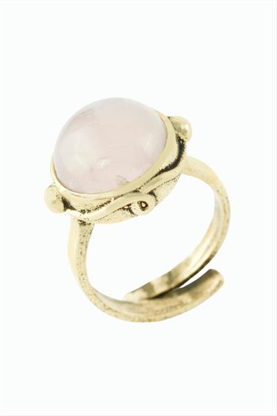 Yuvarlak Doğaltaşlı Otantik Yüzük