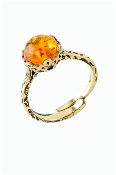 Yuvarlak Doğaltaşlı Otantik Yüzük