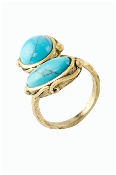 Yuvarlak Oval Doğaltaşlı Otantik Yüzük