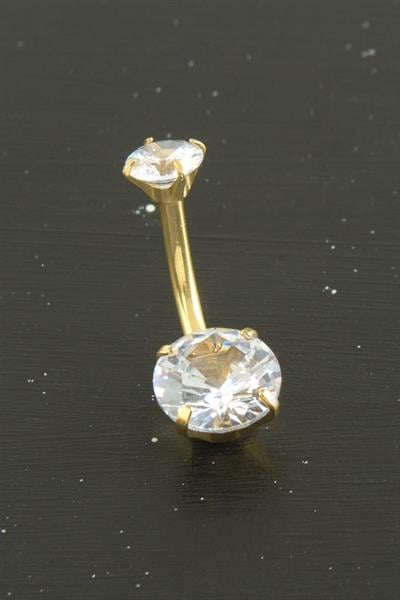 Yuvarlak Zirkon Taşlı Çelik Piercing 1 Adet