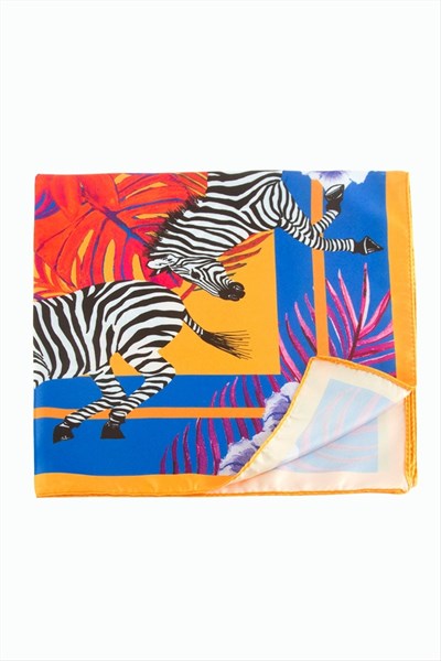 Zebra Desenli Zr Şifon Fular 50*50 cm