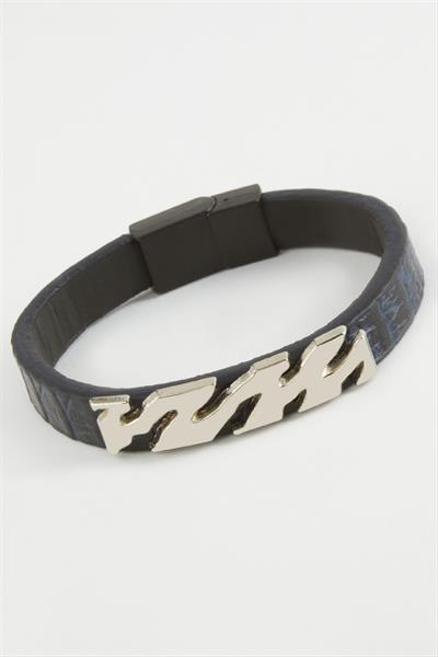 Zikzak Kaliteli Mıknatıslı Suni Deri Bileklik