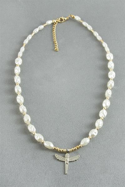 Zirkon Taşlı İnci Kolye