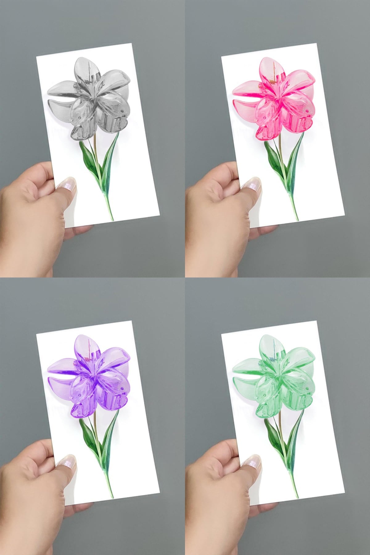 100 Adet Şeffaf Renkli Lotus Toka 8 cm Kına Seti