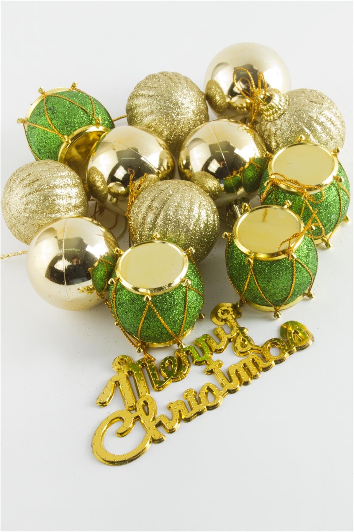 13 Adet Davul Top Küçük Yılbaşı Ağaç Süsü