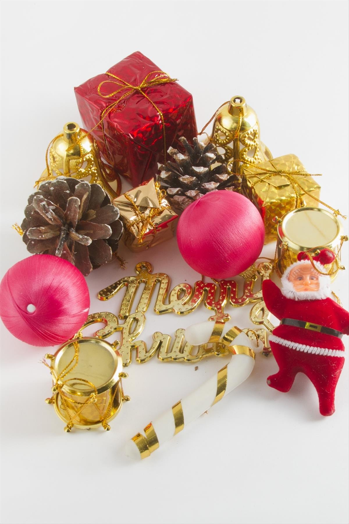 15 Adet Karışık Orta Boy Yılbaşı Ağaç Süsü