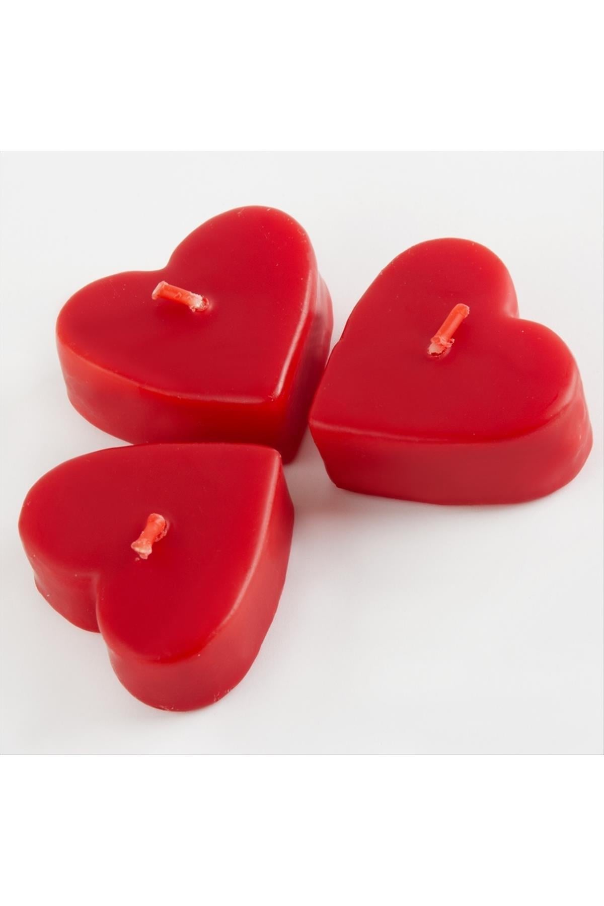 3 Adet Yüzen Kalp Mum 5*2 cm