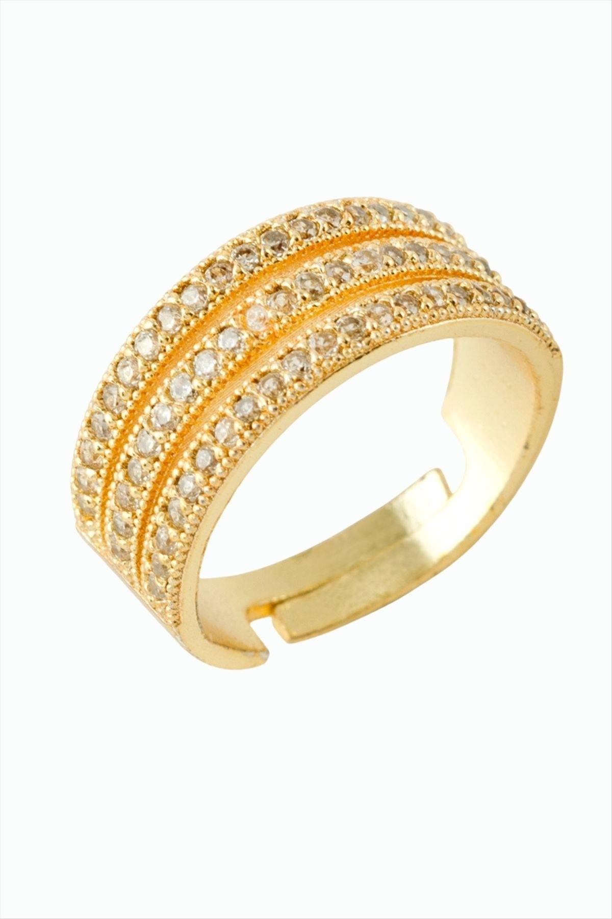 3 Sıra Taşlı Metal Yüzük