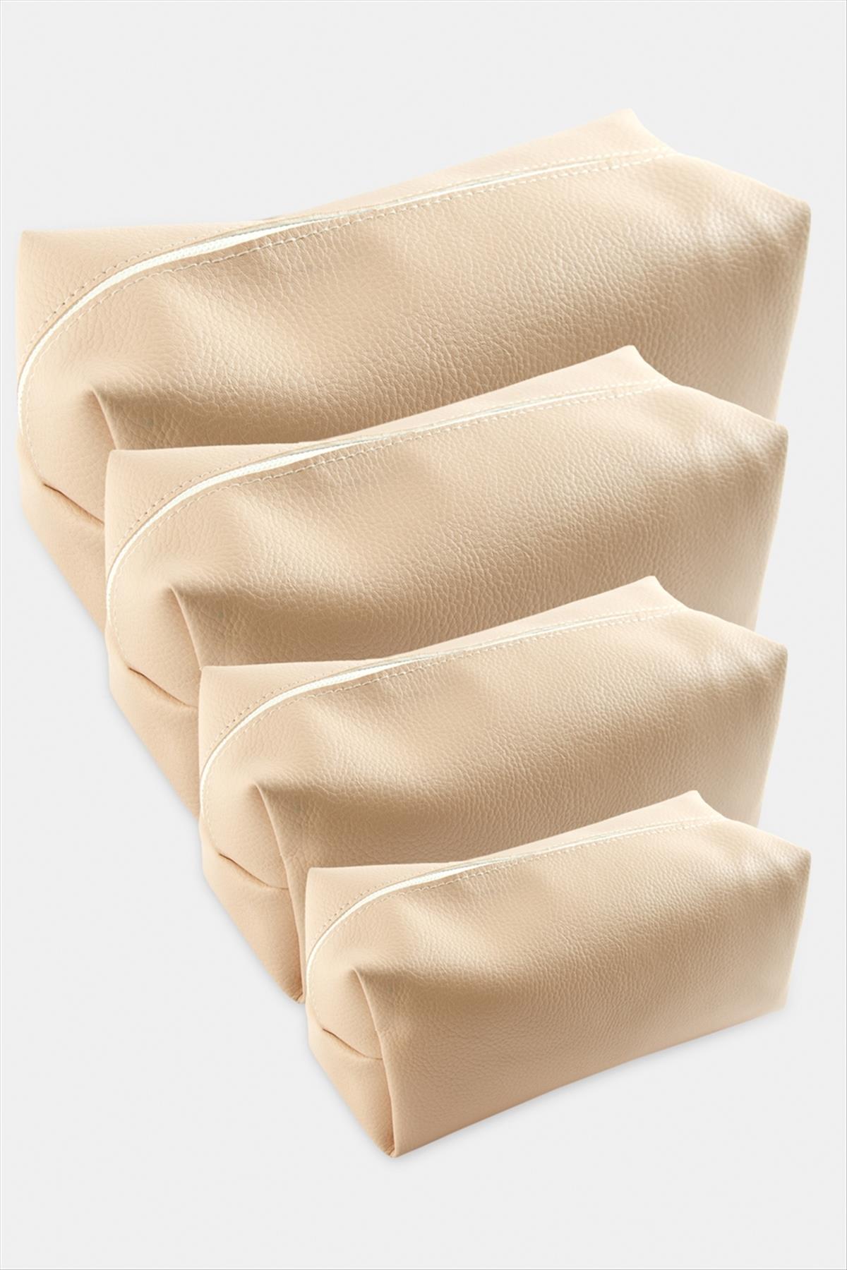 4 Adet El Tutmalı Makyaj Çantası