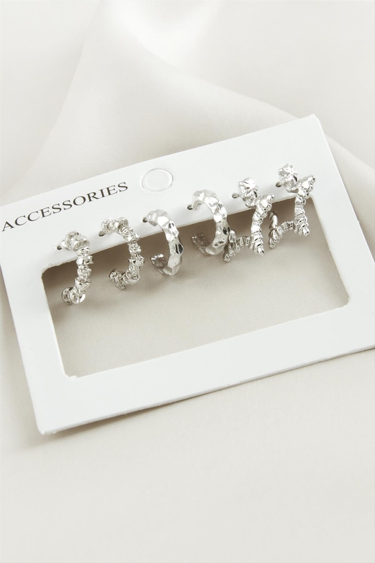 6 Adet Yıldız Halka Küpe