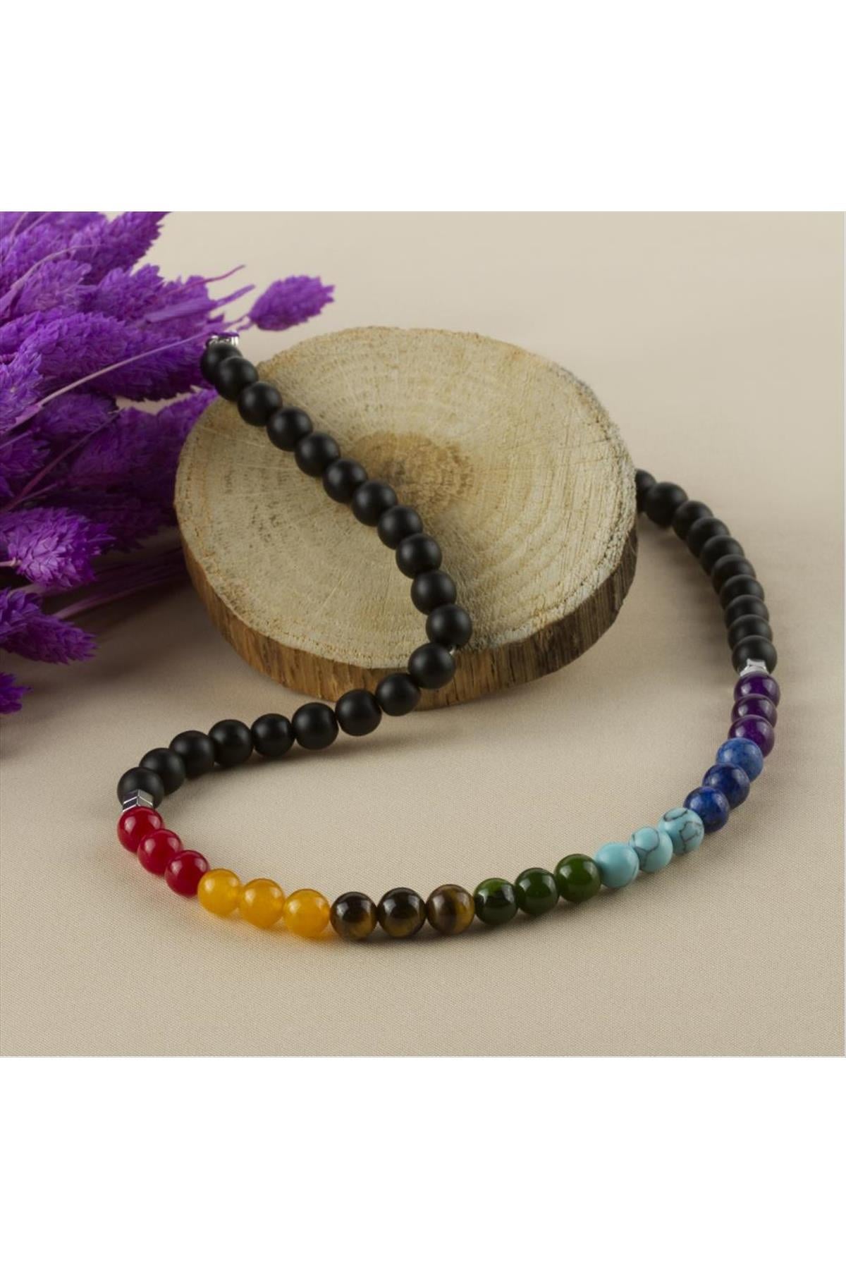 7'li Doğaltaş Çakra Kolye