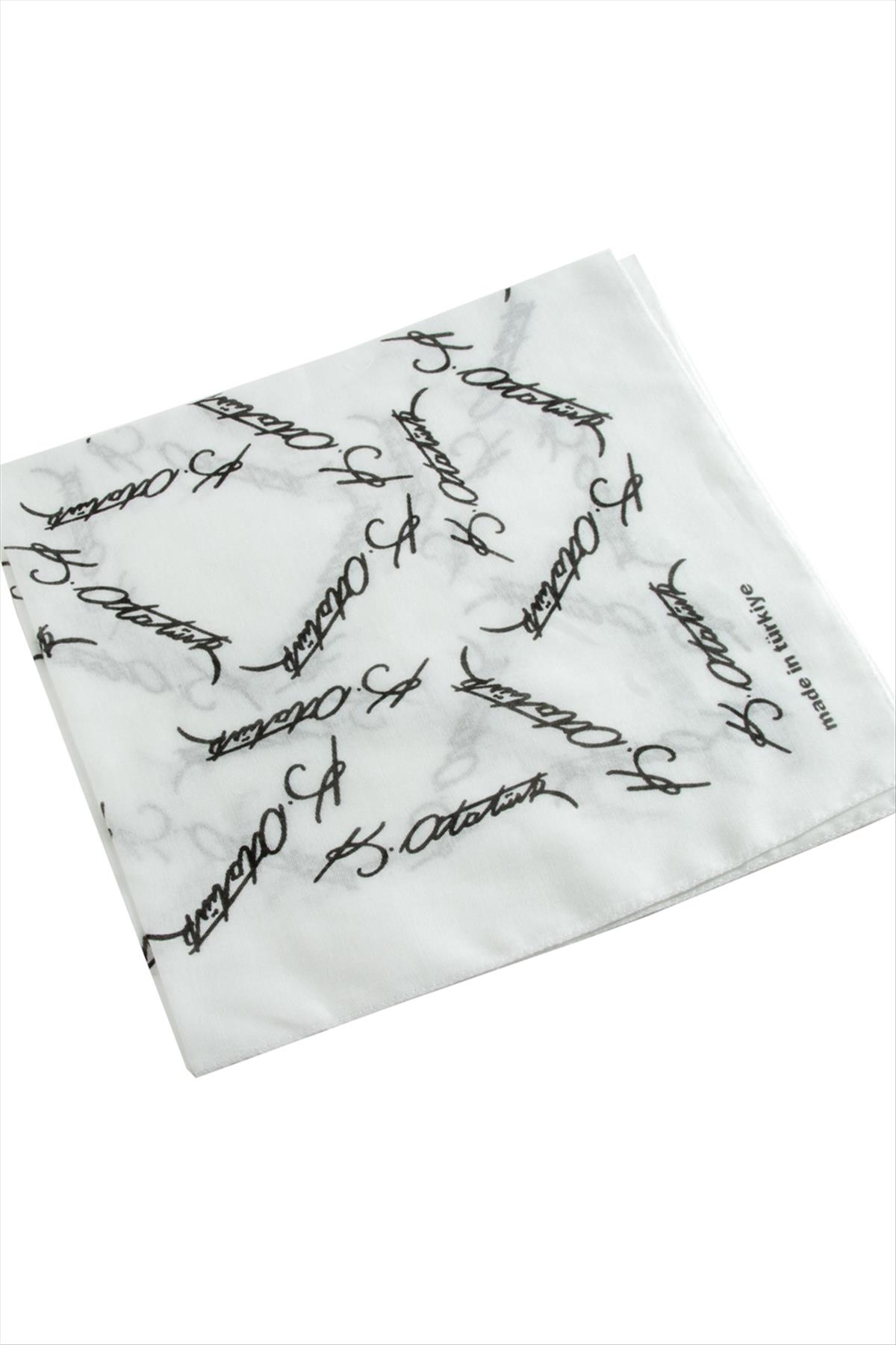 Atatürk İmzalı Desenli Bandana 50*50