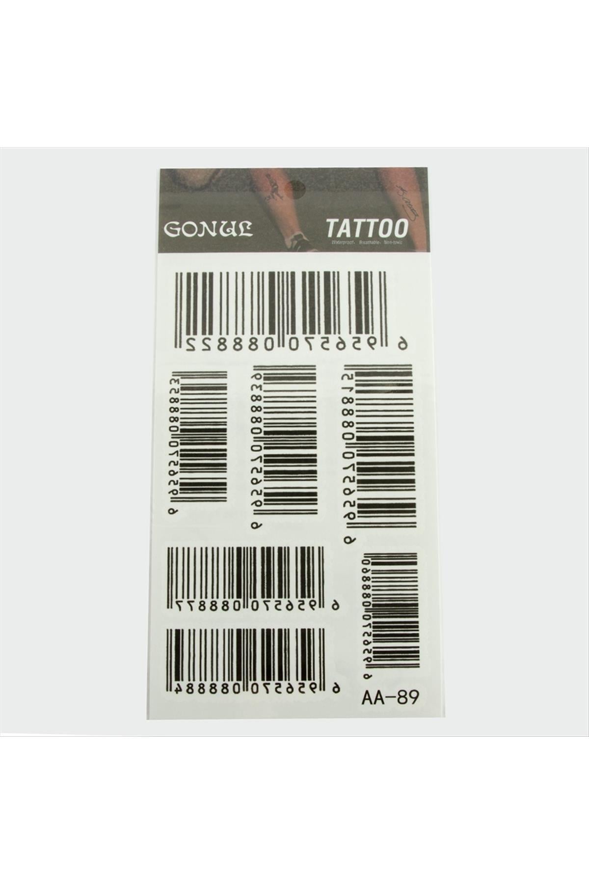 Barkod Tattoo Dövme Sticker