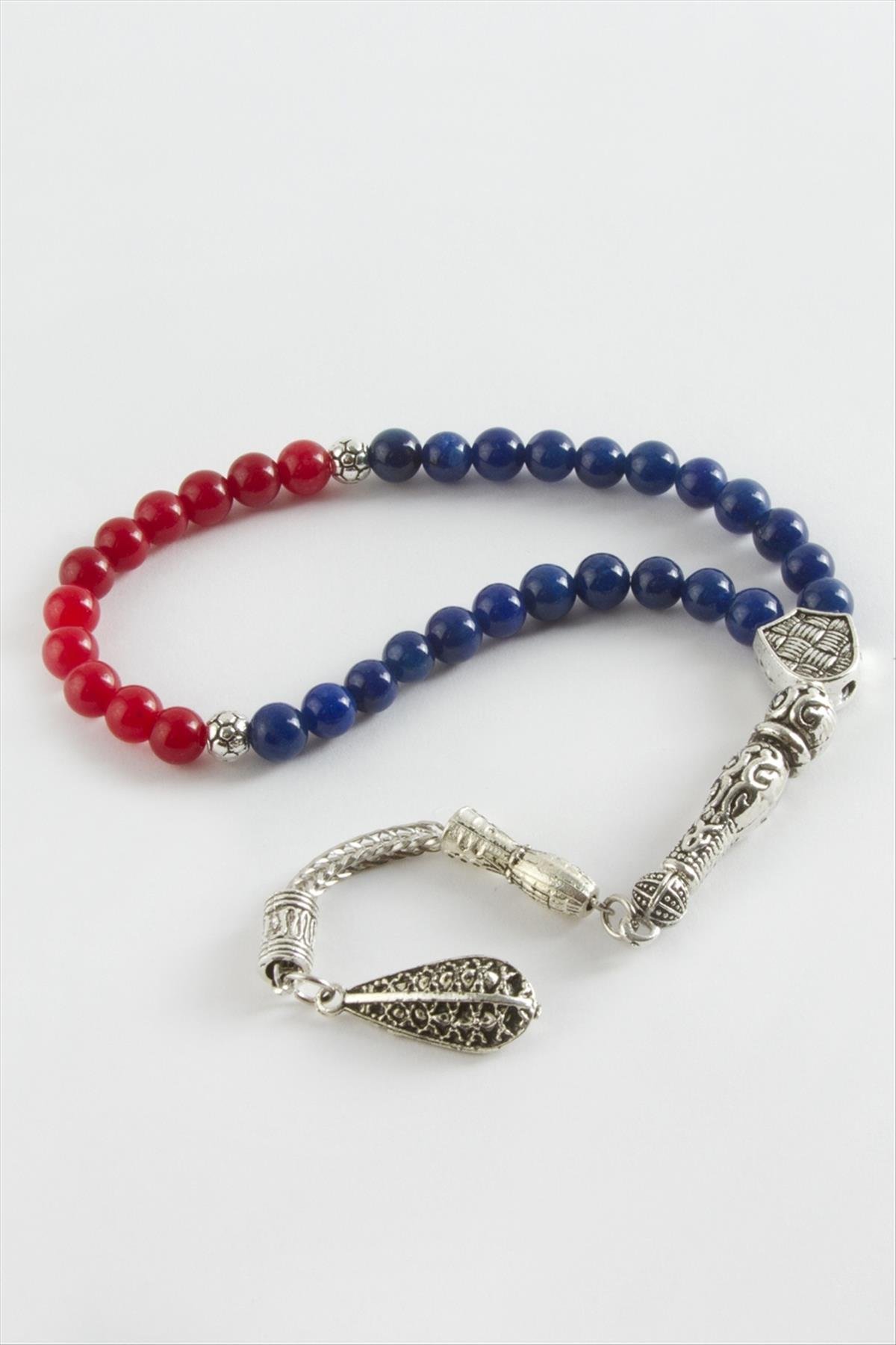 Bordo Lacivert Ceyt Doğaltaş Tesbih 6 mm