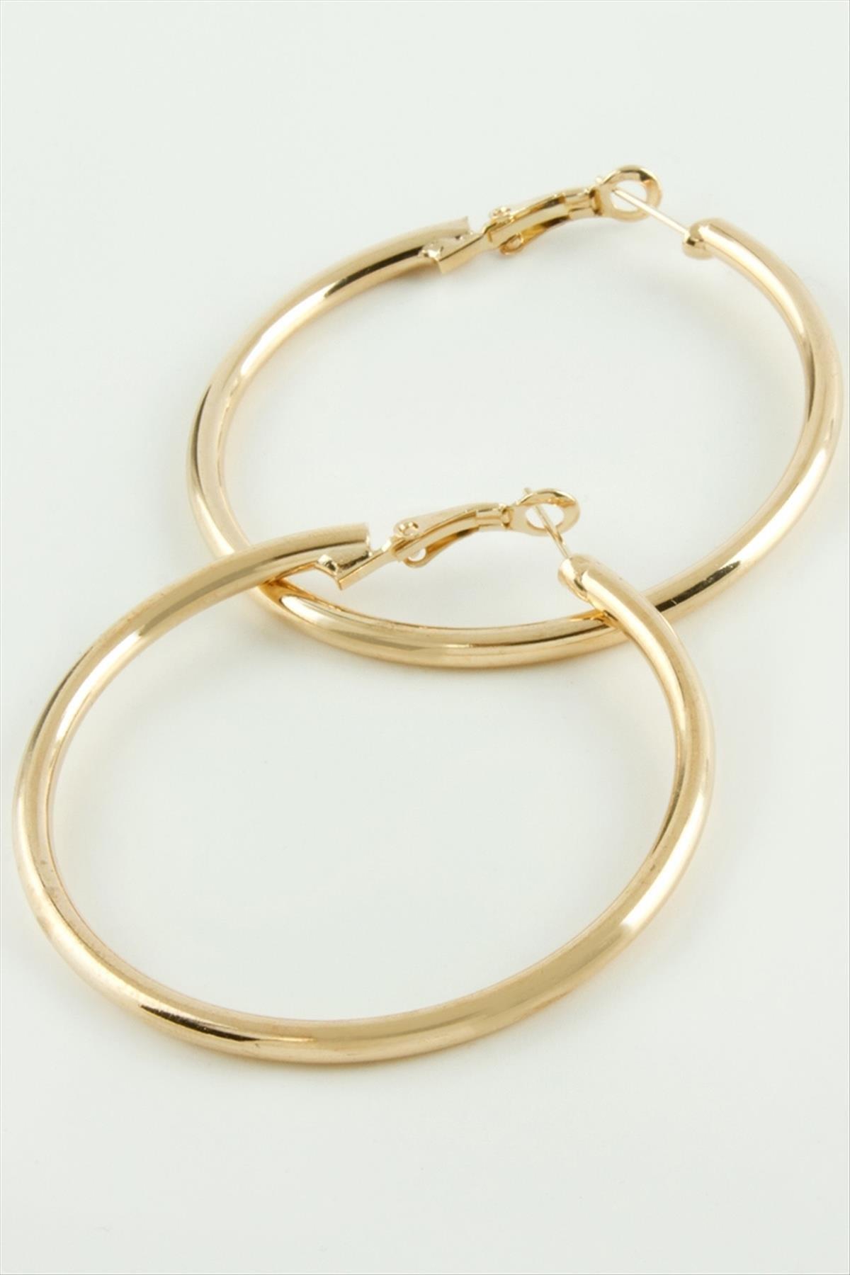 Boru Kalın Halka Küpe 4,5 cm