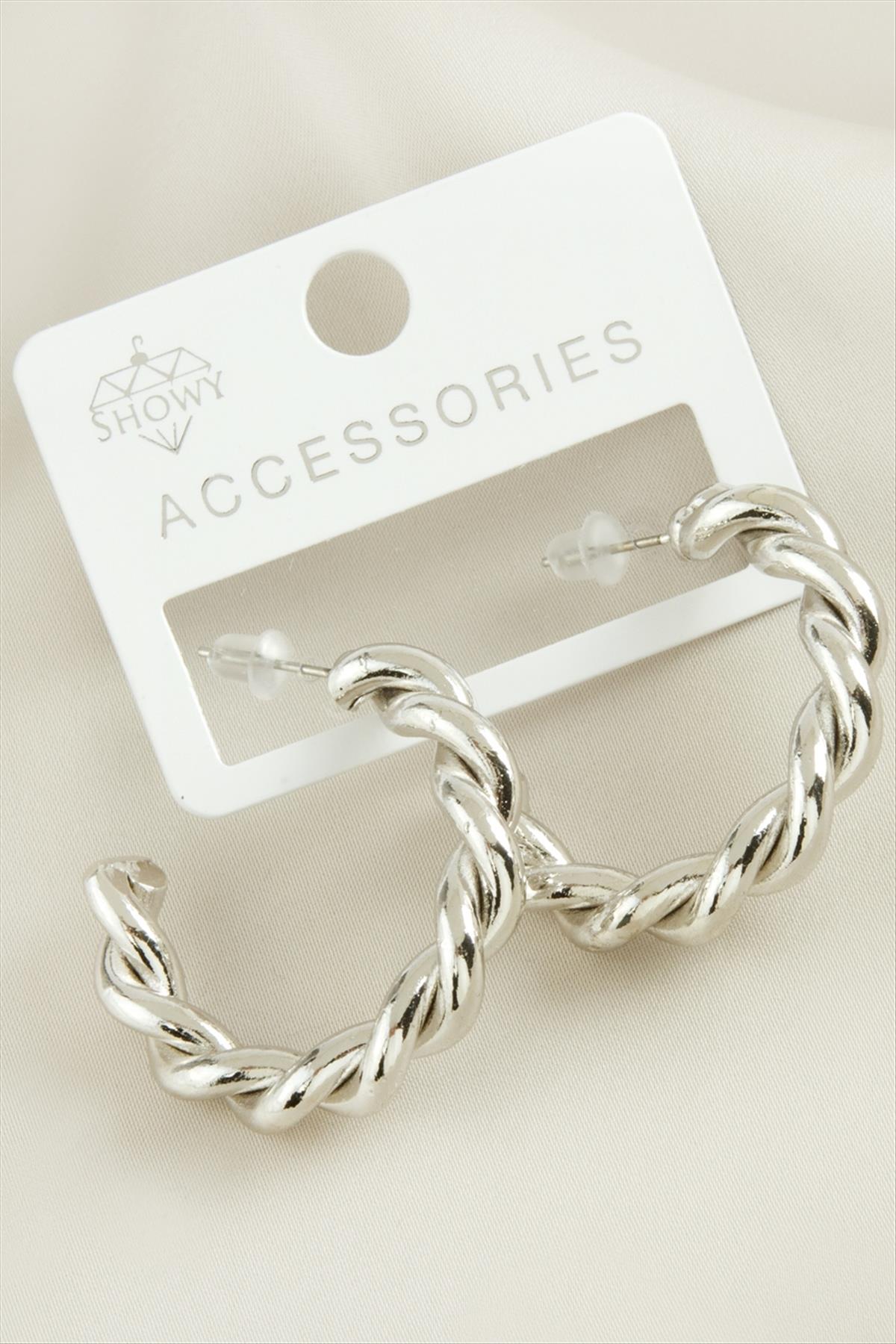Burgulu Trend Halka Metal Küpe