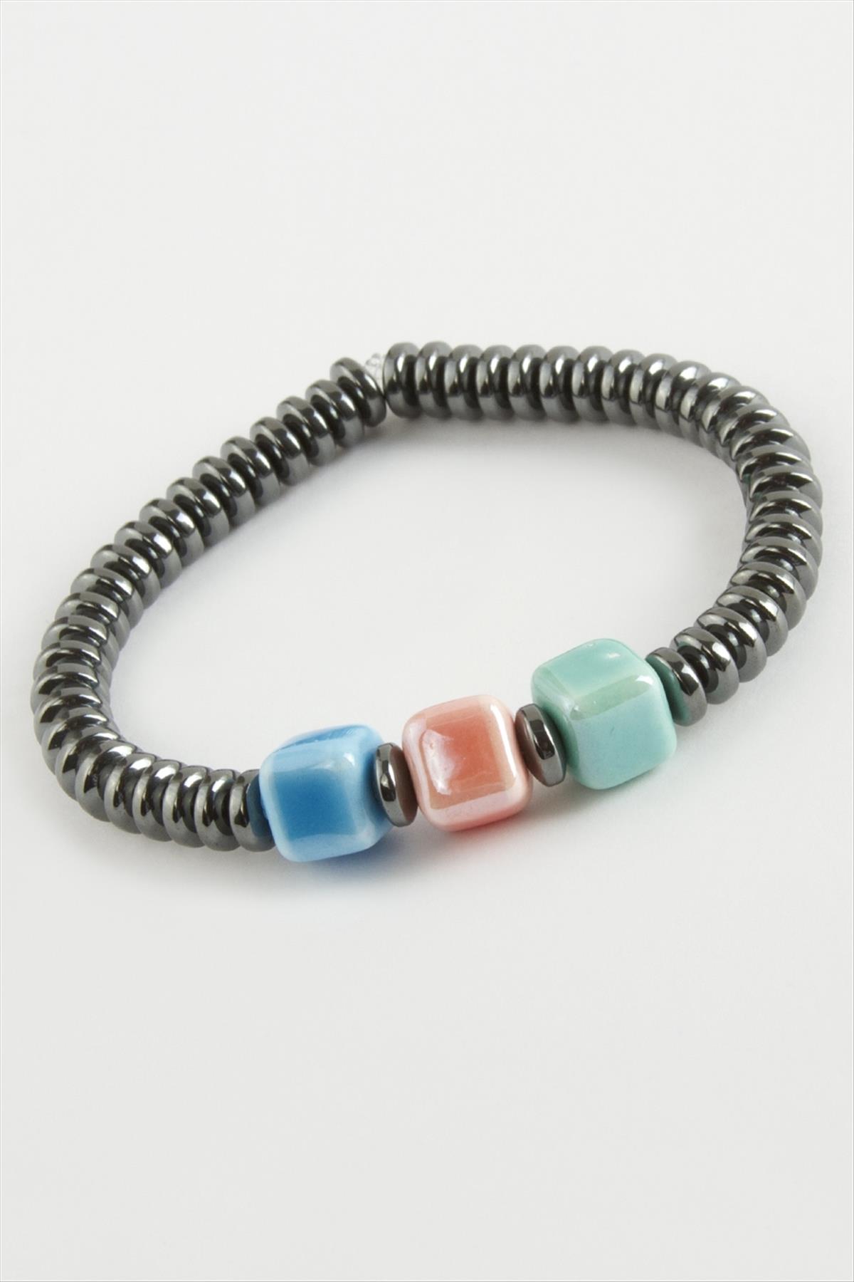 Cam & Hematit Doğaltaş Bileklik