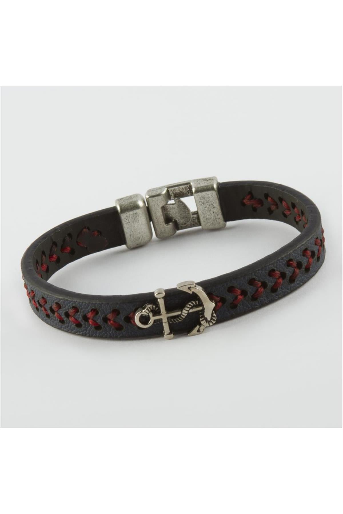 Çapa Figürlü Kaliteli Suni Deri Bileklik