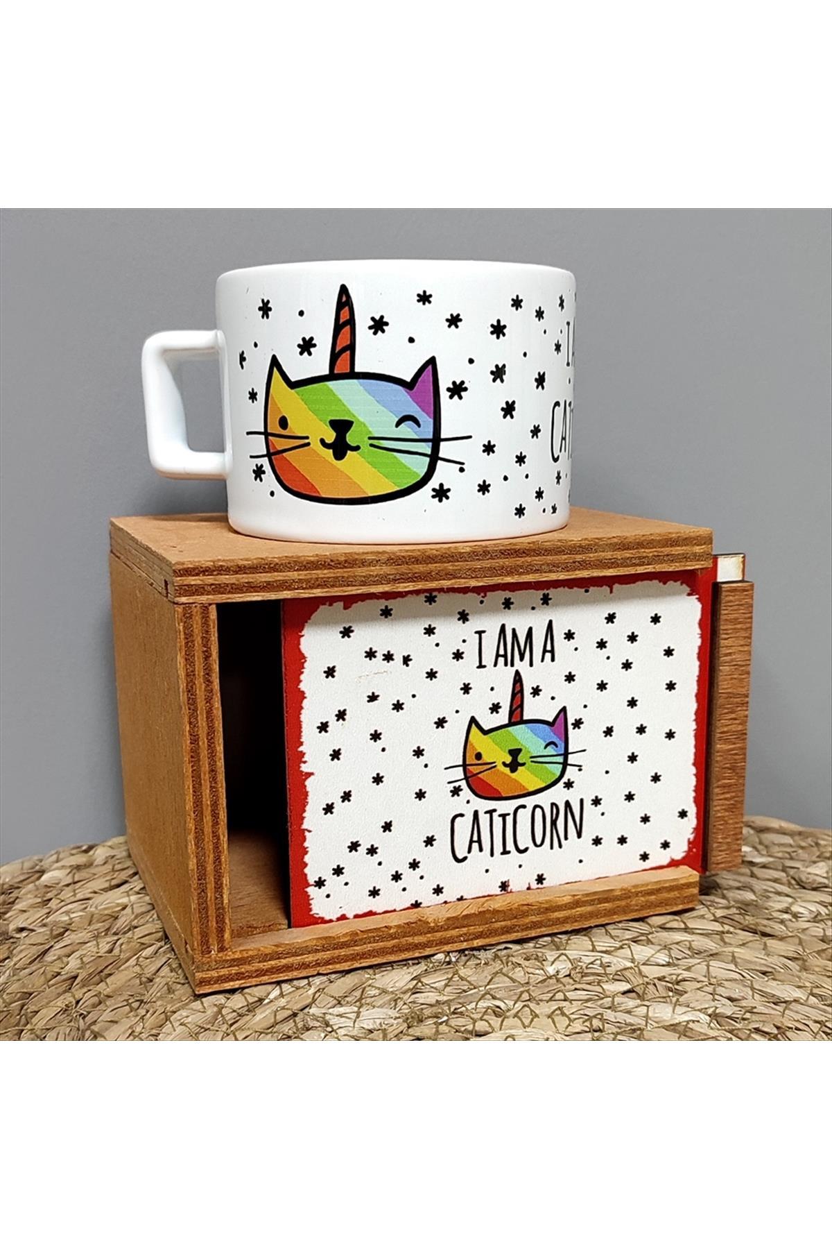 Caticorn Ahşap Kutulu Kupa