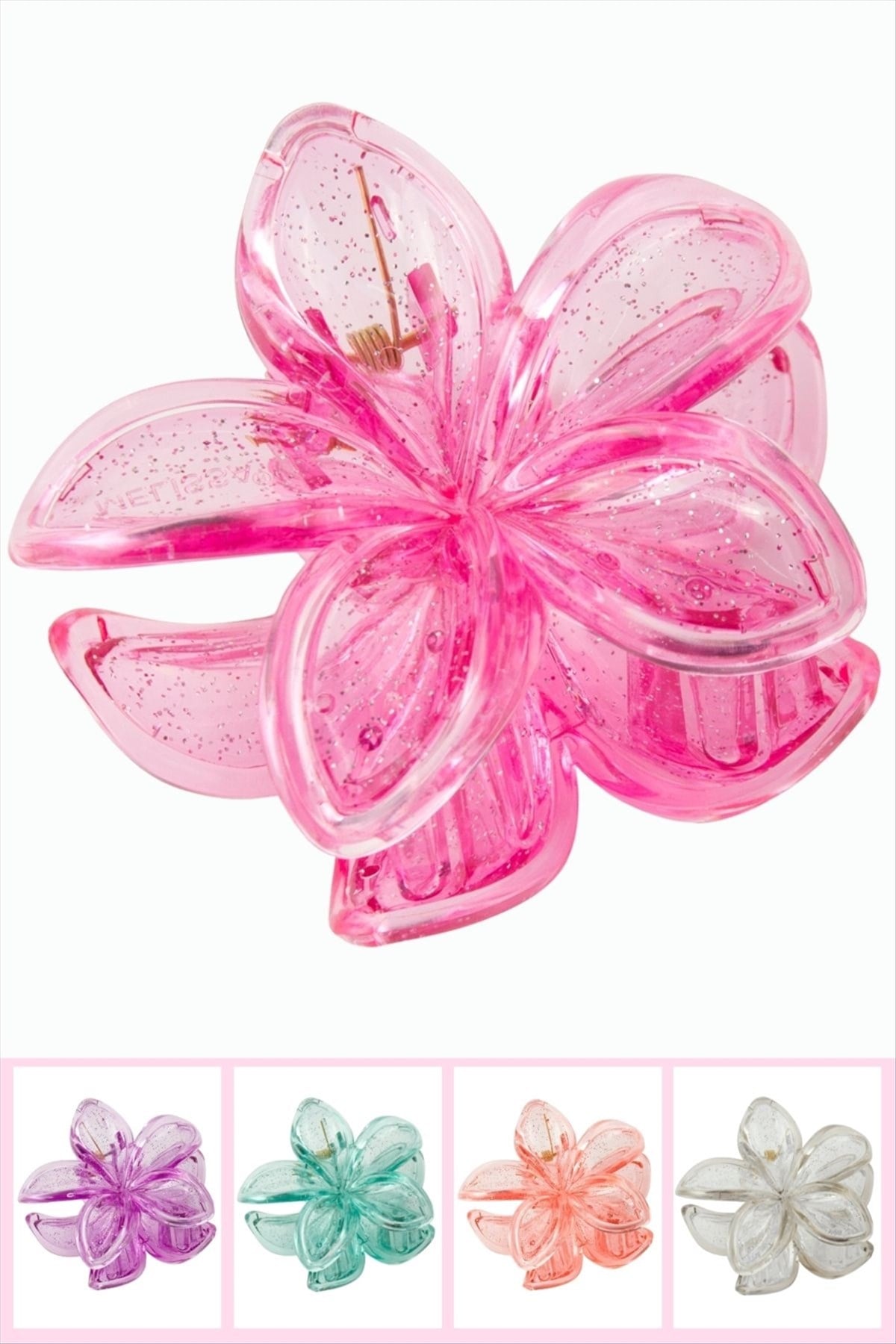 Çerçeveli Simli Lotus Toka 8 cm