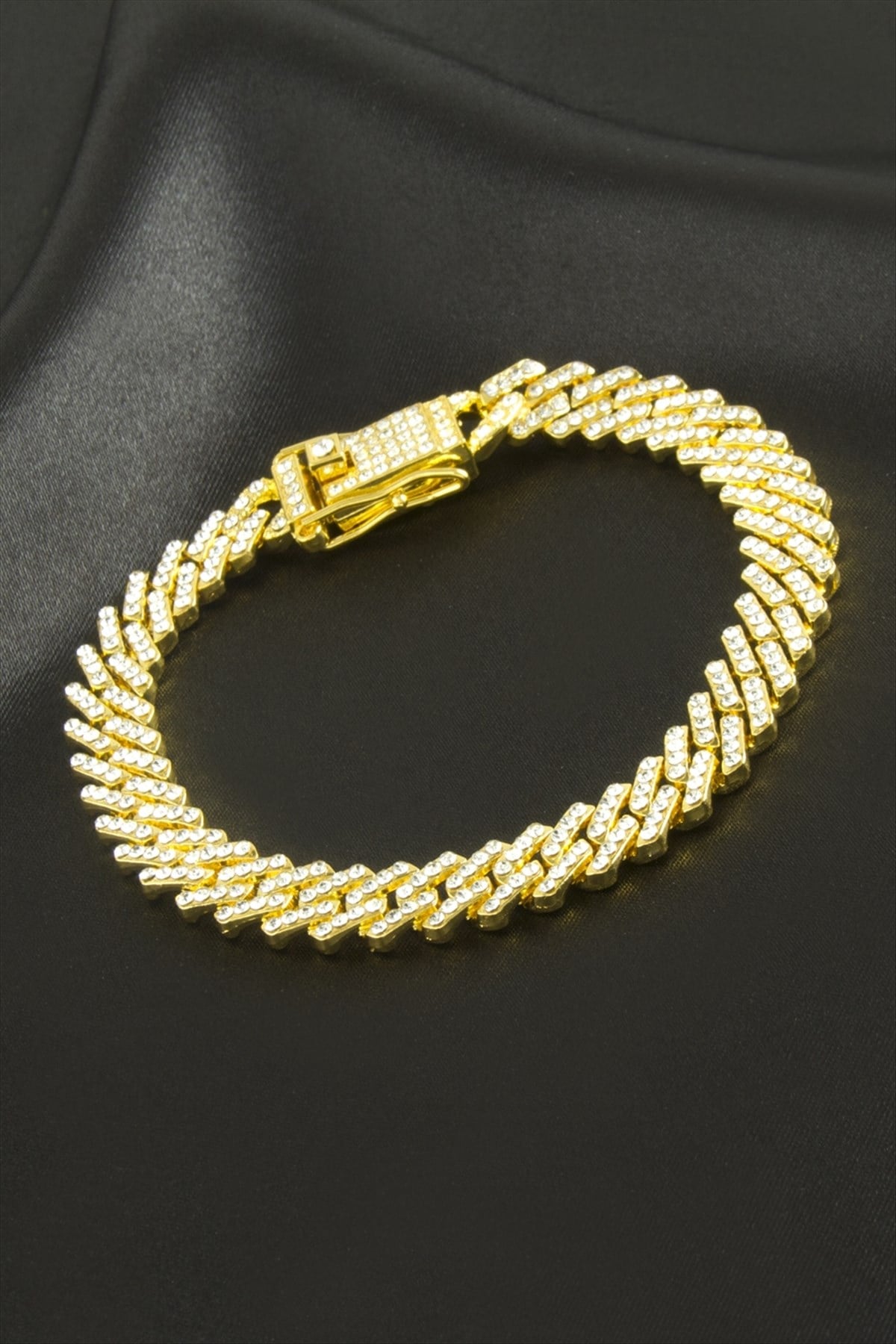 Chain Zirkon Taşlı Lüks Çelik Zincir Bileklik