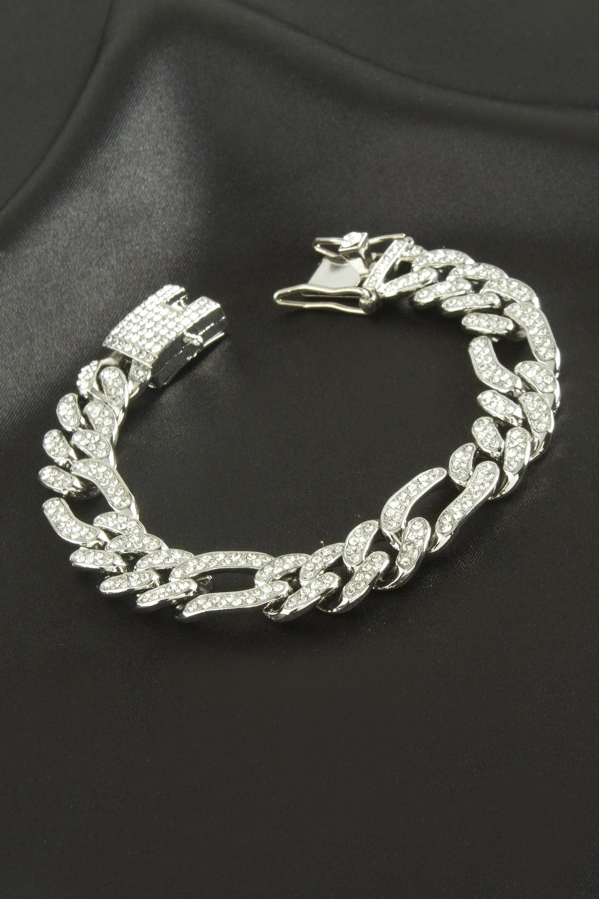 Chain Zirkon Taşlı Lüks Çelik Zincir Bileklik