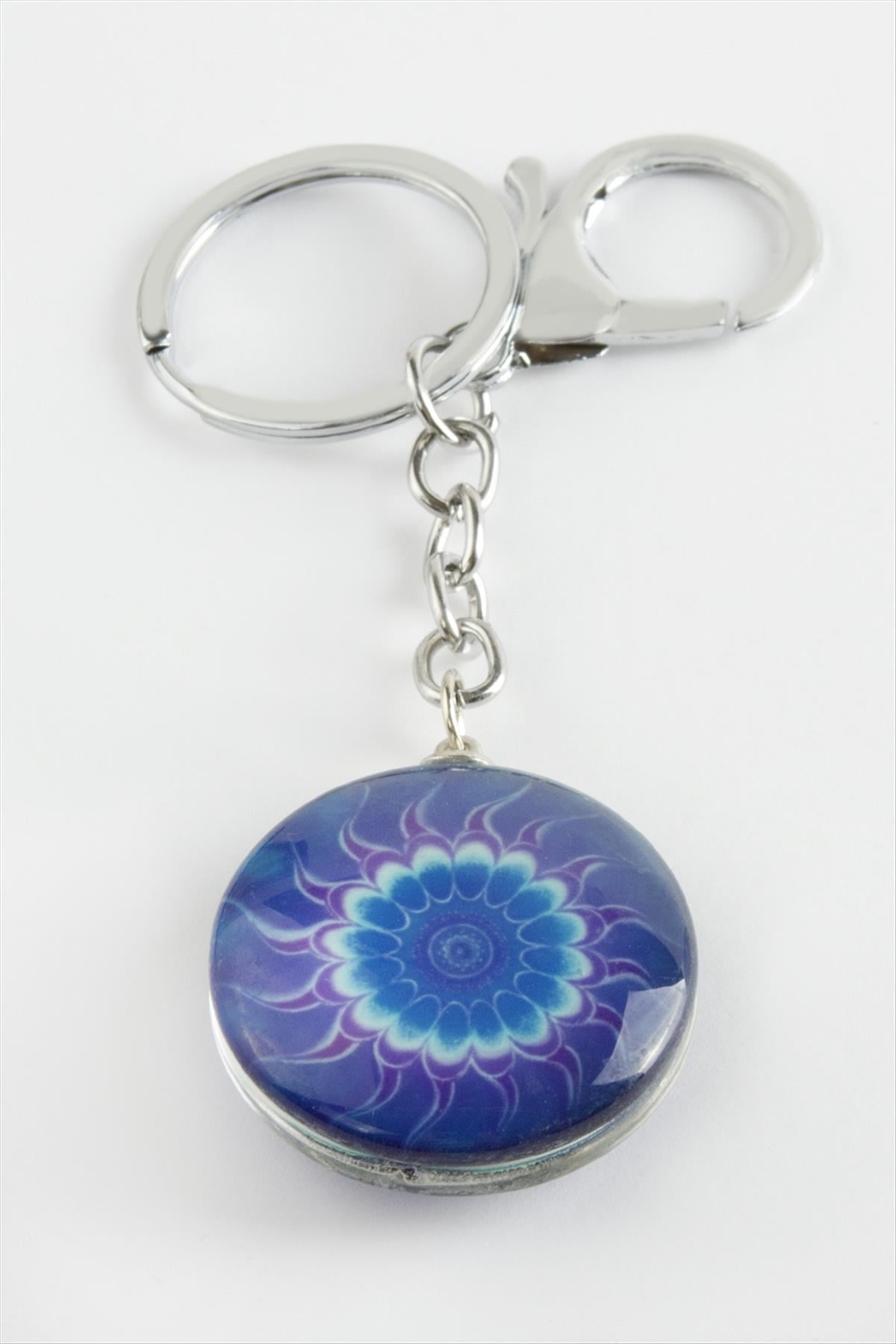 Çiçek Cam Anahtarlık