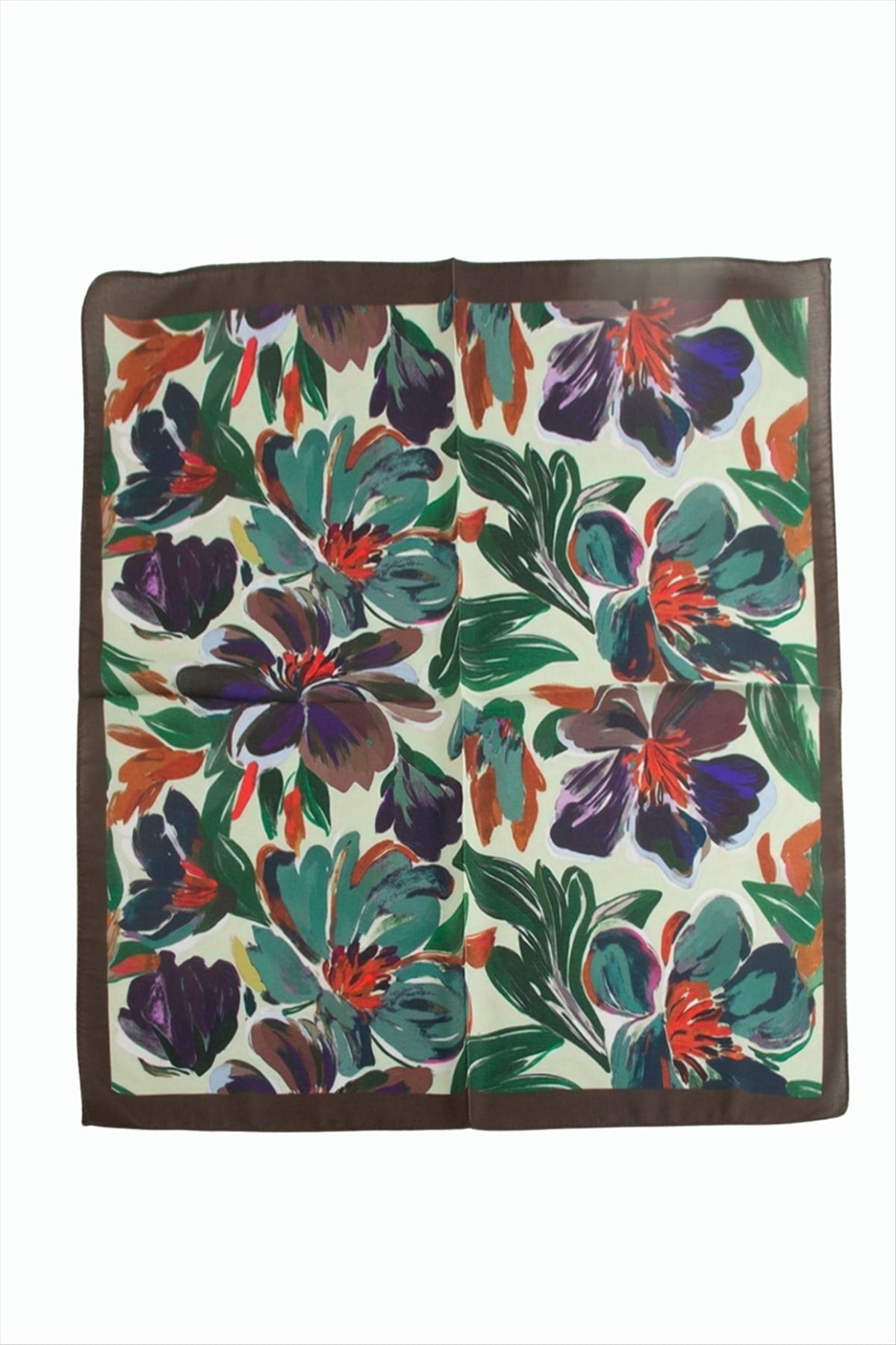 Çiçek Desenli Zr Şifon Fular 50*50 cm