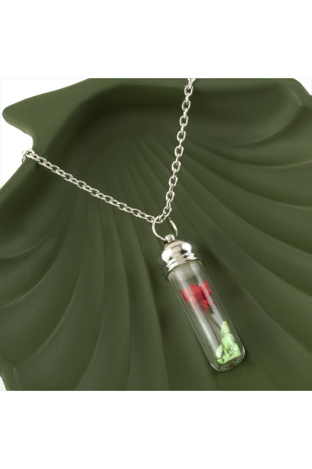 Çiçek Fanus Canlı Kolye