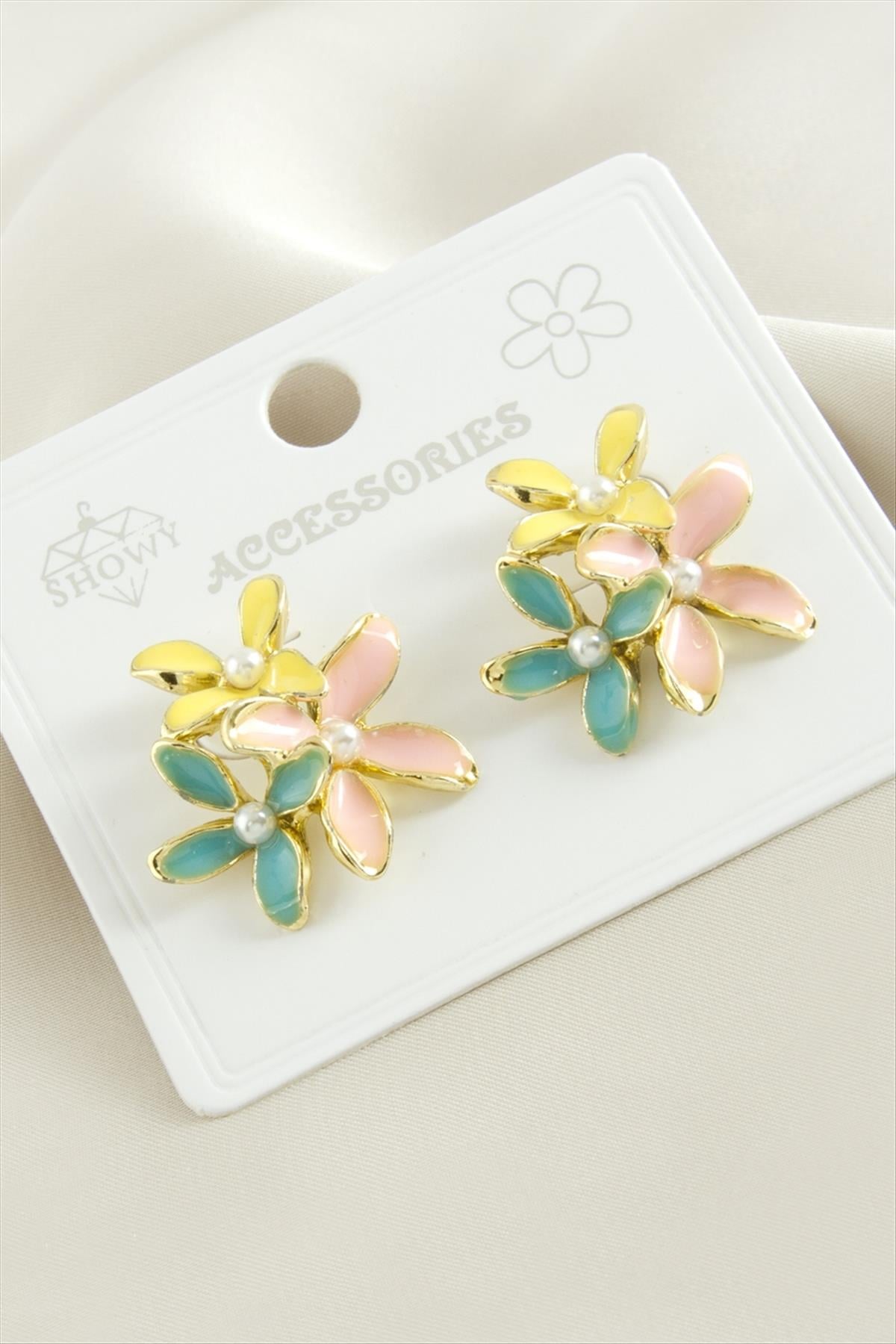 Çiçek Mineli Küpe