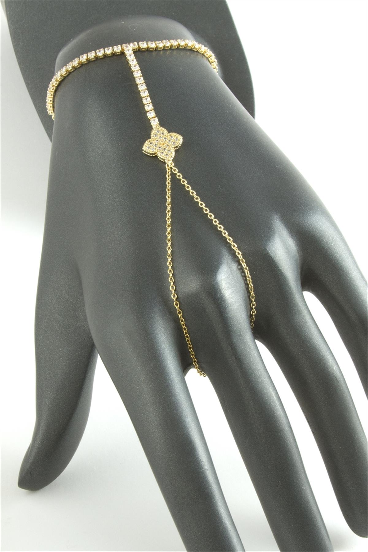 Çiçek Zirkon Taşlı Lüks Çelik Şahmeran