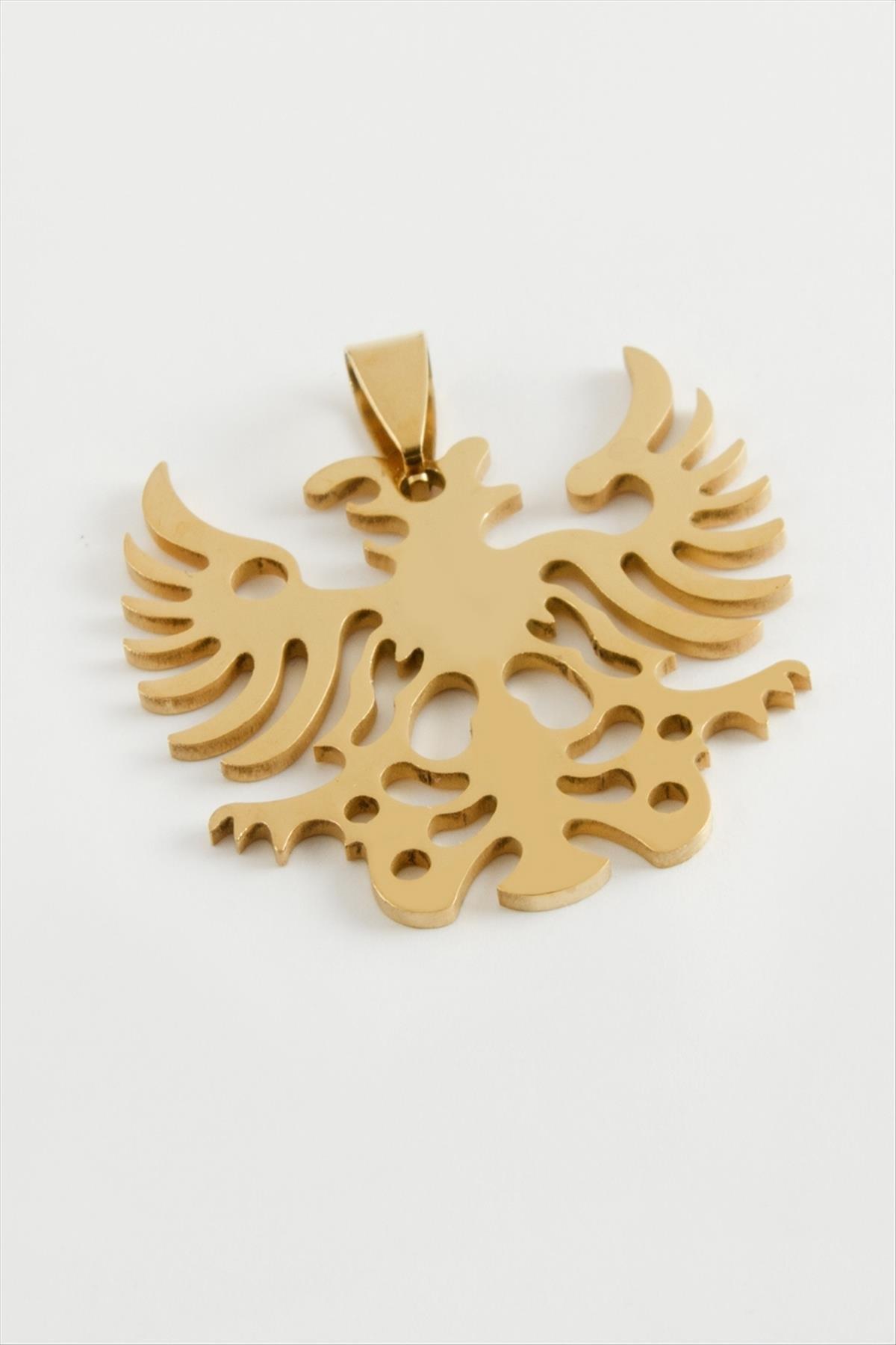 Çift Başlı Kartal Çelik Kolye Ucu 3,5 cm