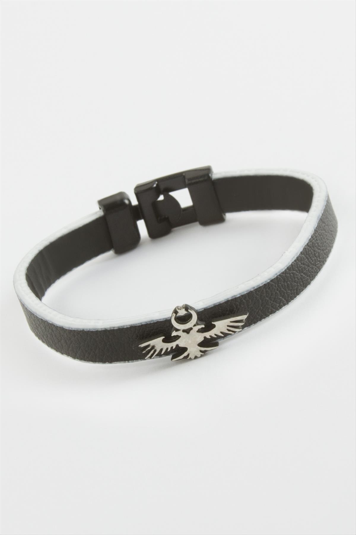 Çift Başlı Kartal Kaliteli Suni Deri Bileklik