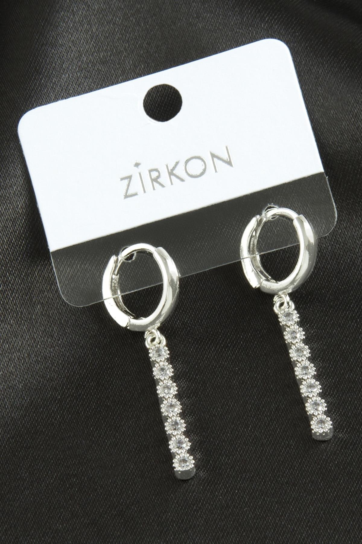 Çubuk Zirkon Taşlı Küpe